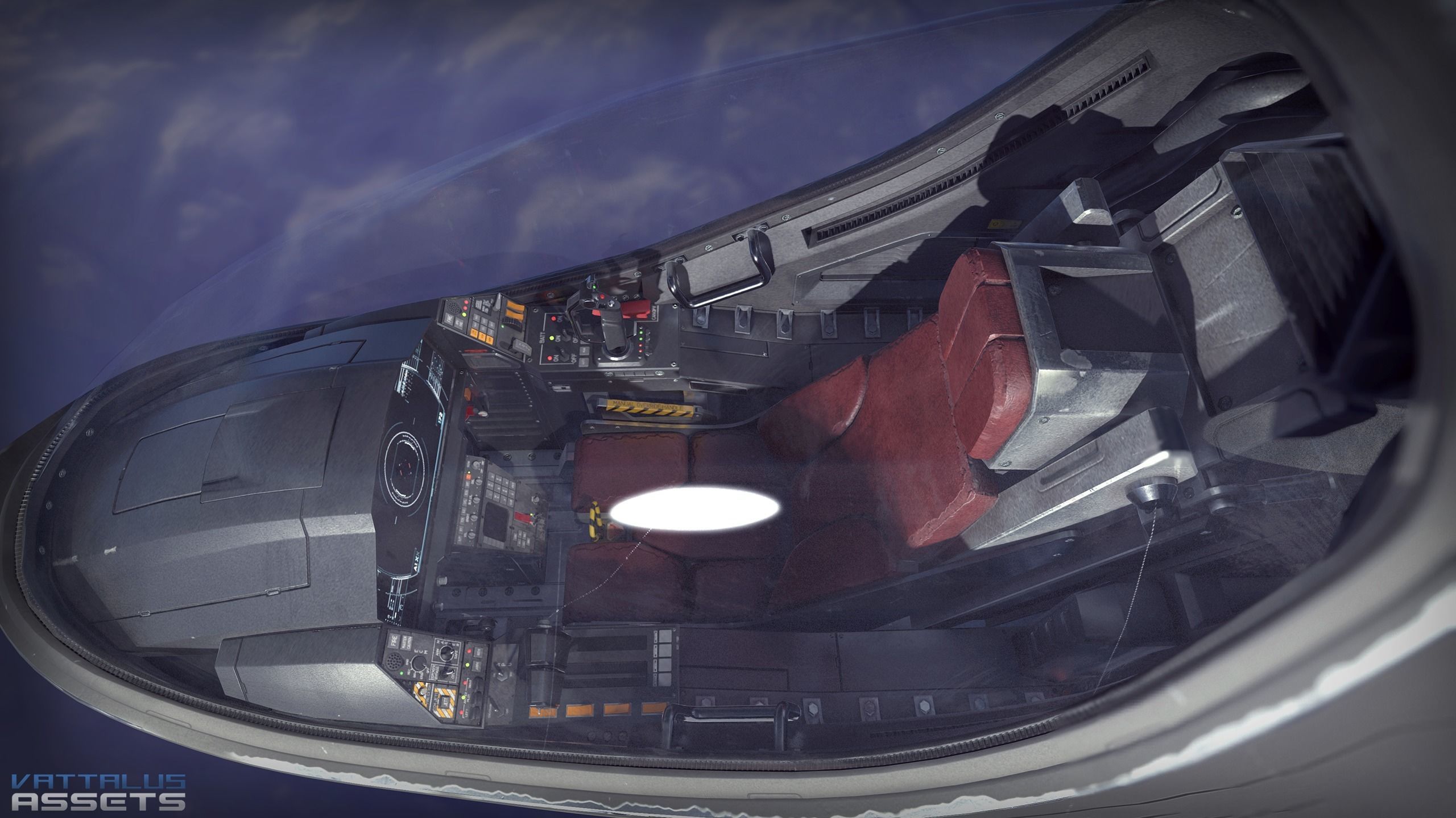 Sci Fi Fighter Cockpit 7 Low-poly 3D model_4