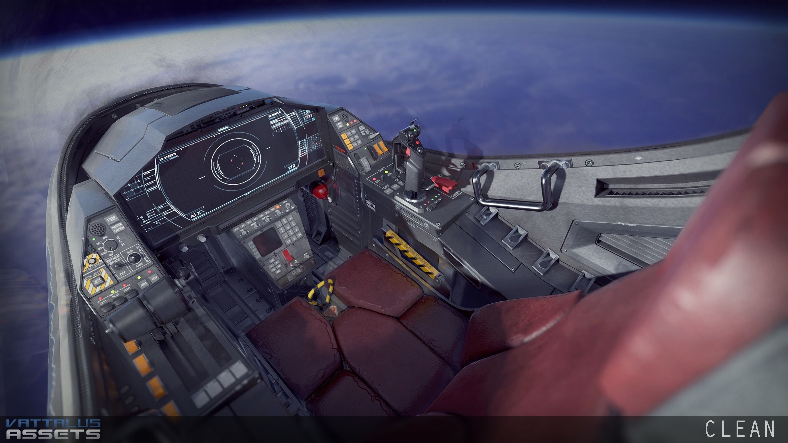 Sci Fi Fighter Cockpit 7 Low-poly 3D model_5