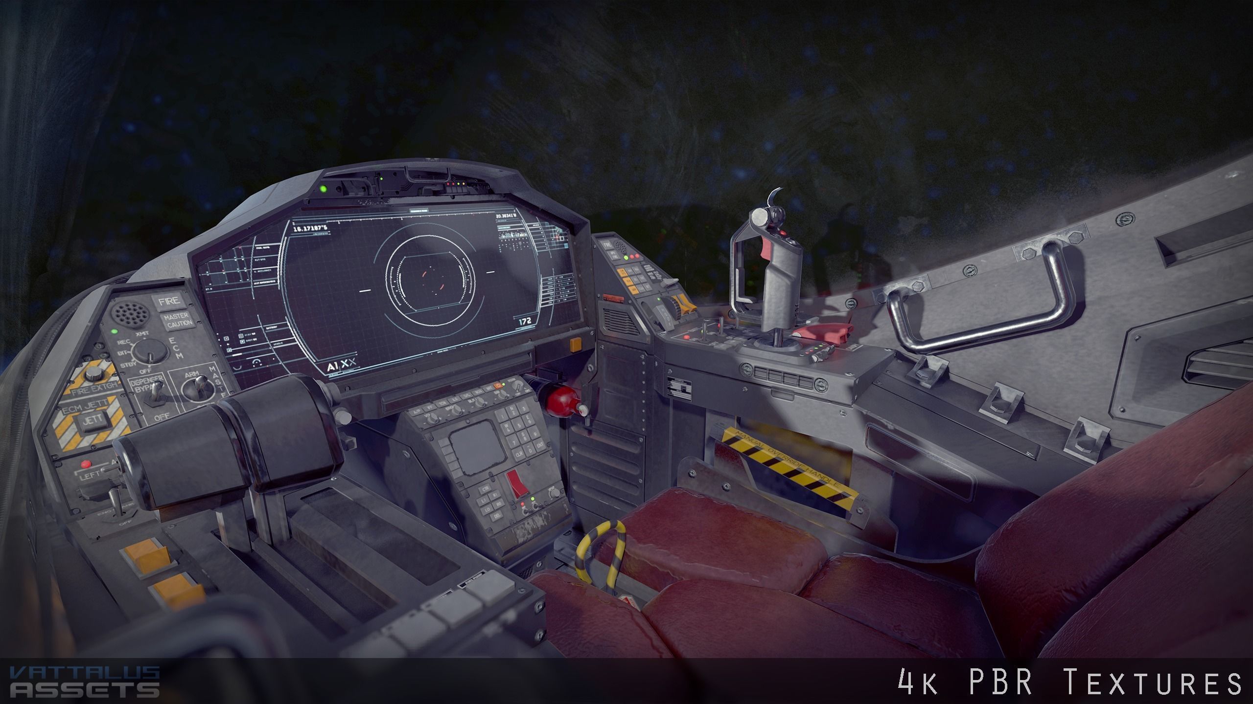 Sci Fi Fighter Cockpit 7 Low-poly 3D model_3