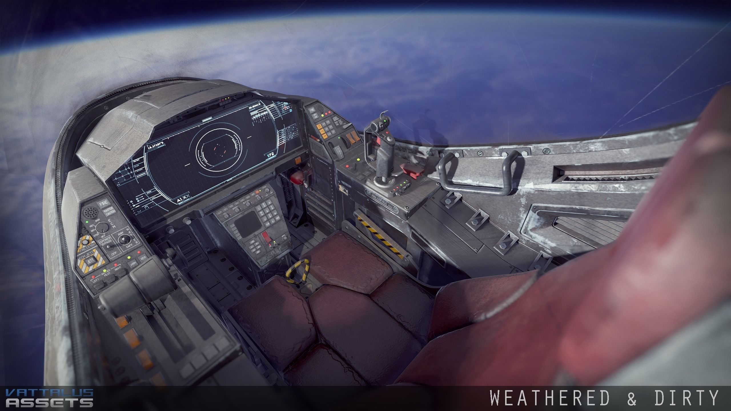 Sci Fi Fighter Cockpit 7 Low-poly 3D model_8