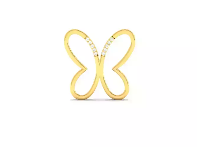 Women butterfly pendant 3dm render detail 3D print model