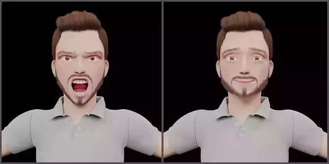 Rigged Stylized Character Man in Blender Cycles and Eevee 3D model