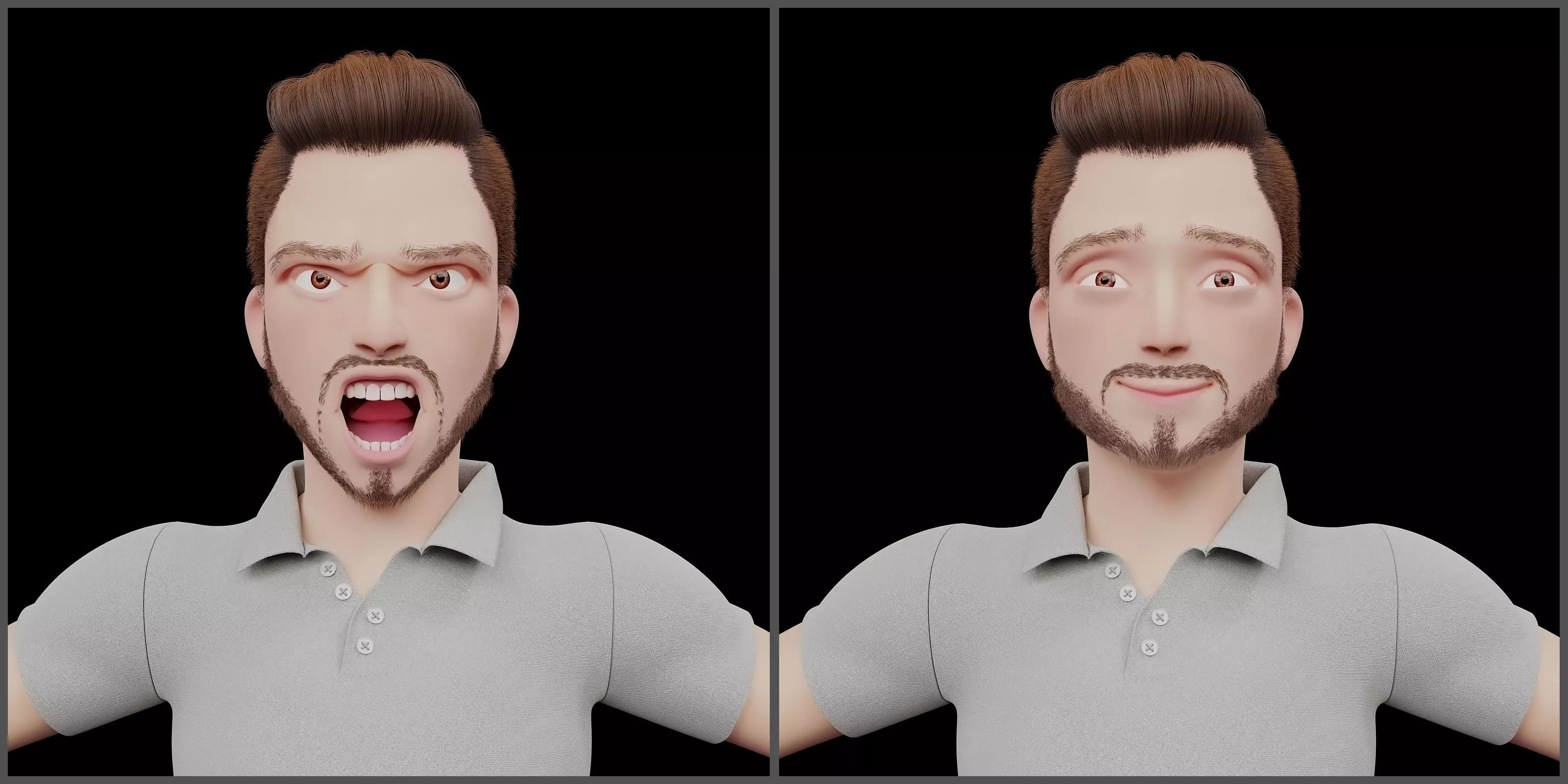 Rigged Stylized Character Man in Blender Cycles and Eevee 3D model