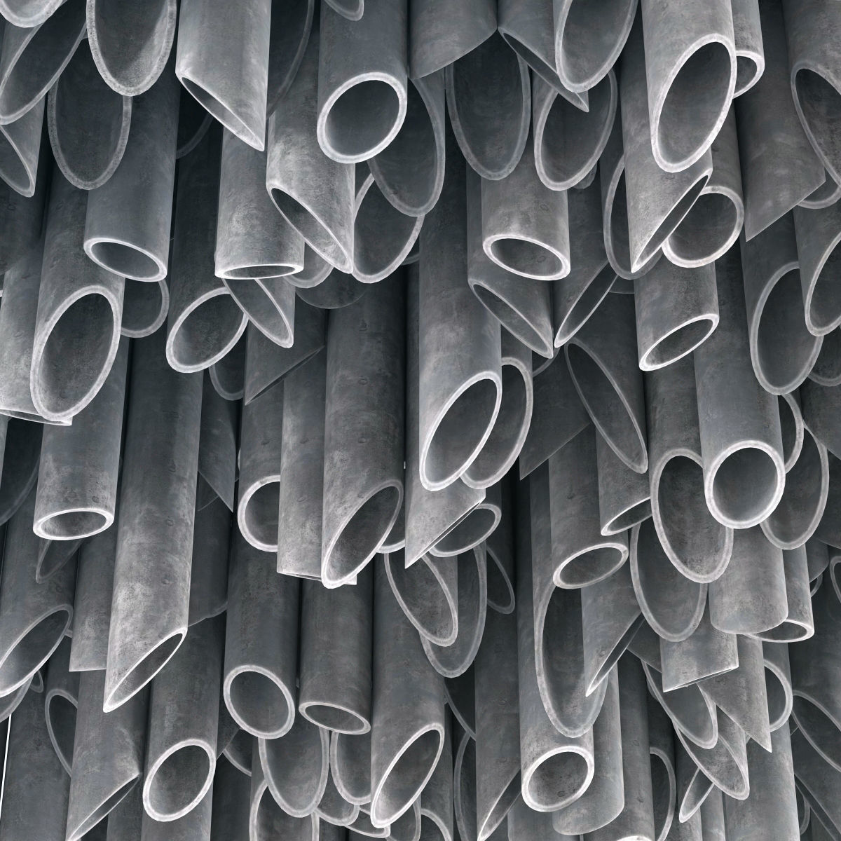 Concrete Cylinder Ceiling 3D model_2