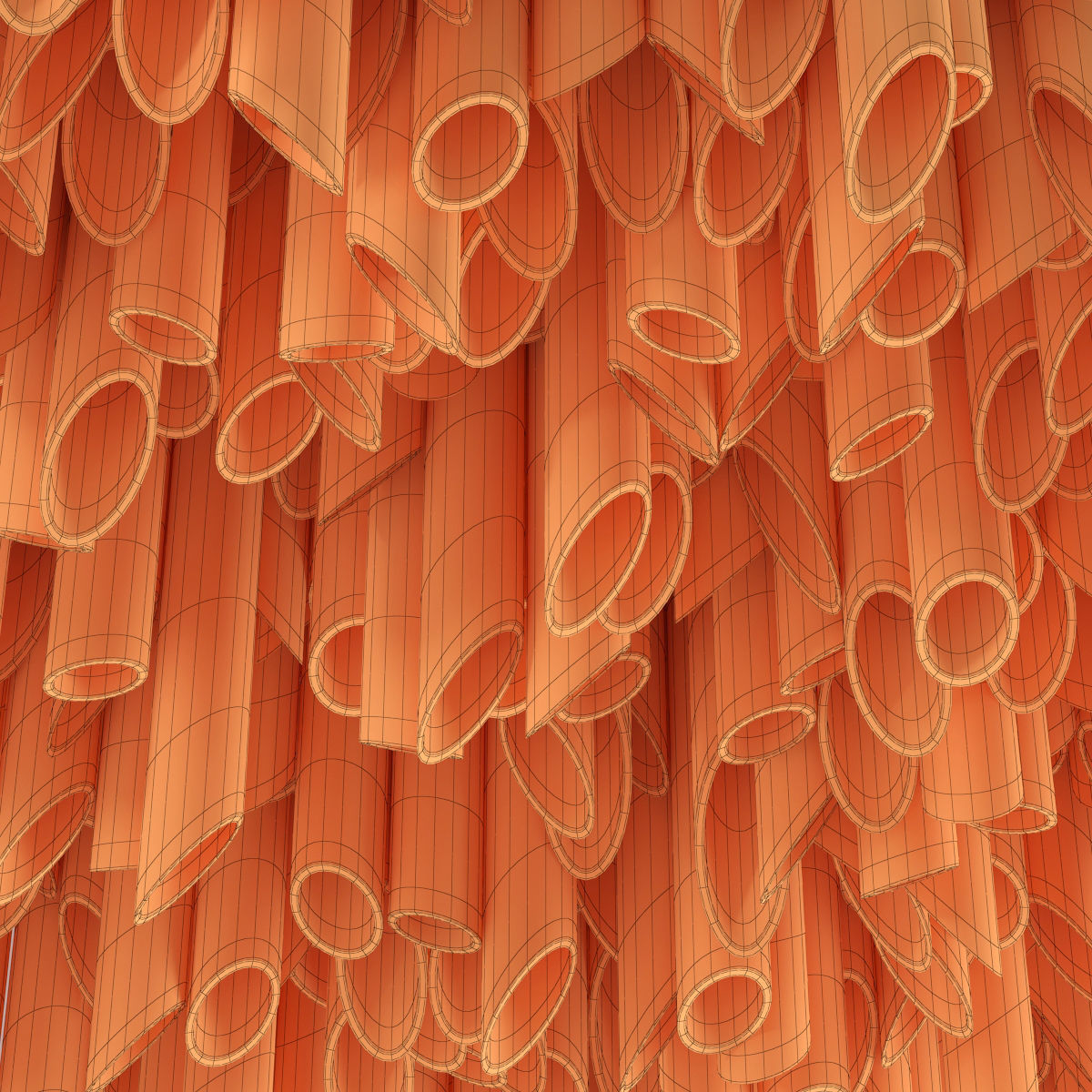 Concrete Cylinder Ceiling 3D model_9