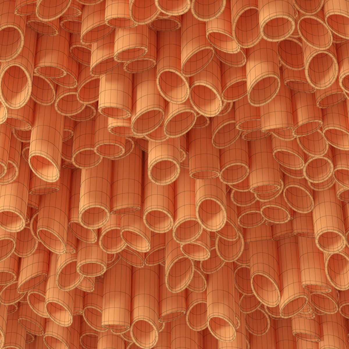 Concrete Cylinder Ceiling 3D model_6