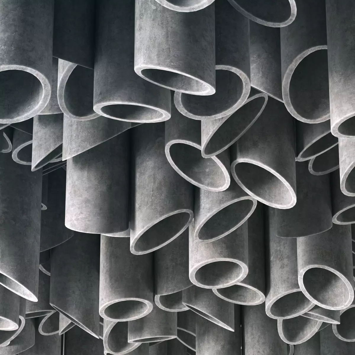 Concrete Cylinder Ceiling 3D model_0