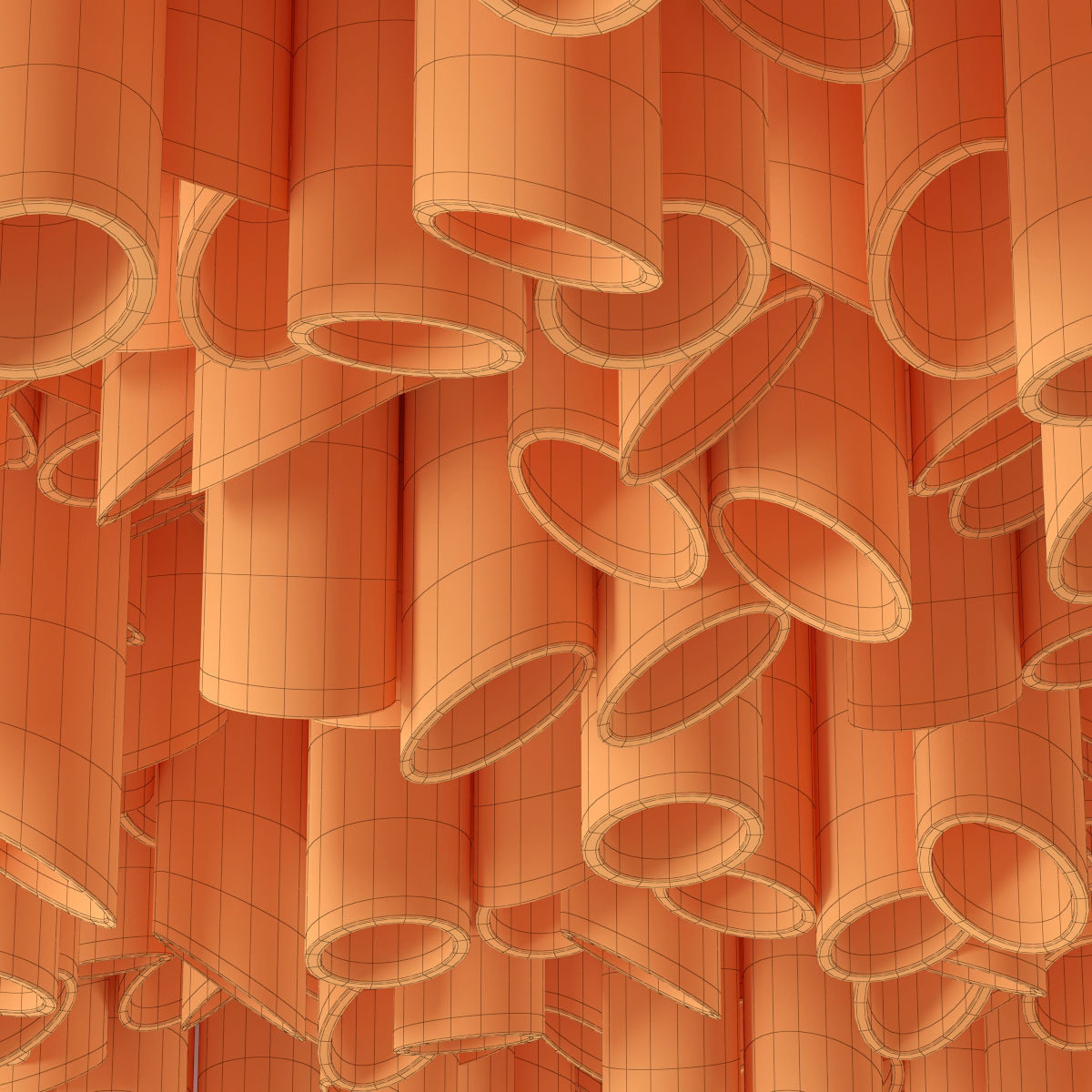 Concrete Cylinder Ceiling 3D model_8