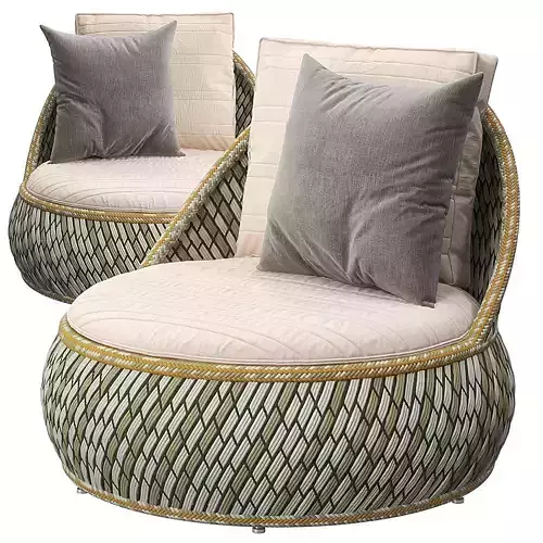 Dala lounge chair by Dedon 3D model