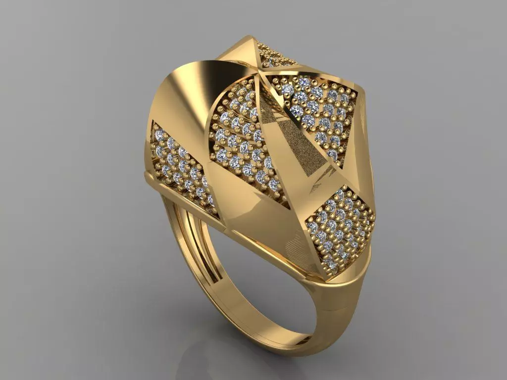 GC GOLD Y164- Diamond gold Ring 3D print model_0