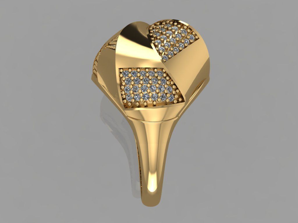 GC GOLD Y164- Diamond gold Ring 3D print model_3