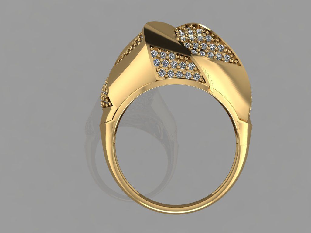 GC GOLD Y164- Diamond gold Ring 3D print model_4