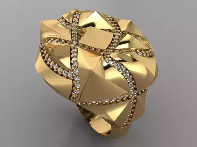 GC GOLD Y166- Diamond gold Ring 