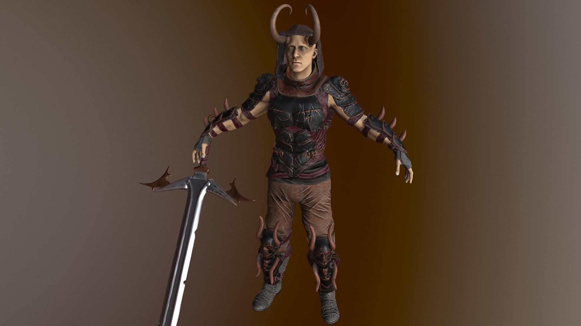 Fallen Druid Low-poly 3D model_3