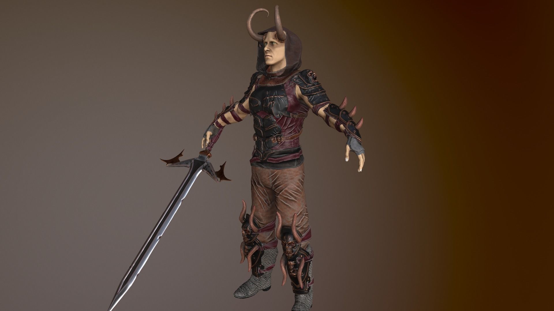 Fallen Druid Low-poly 3D model_5