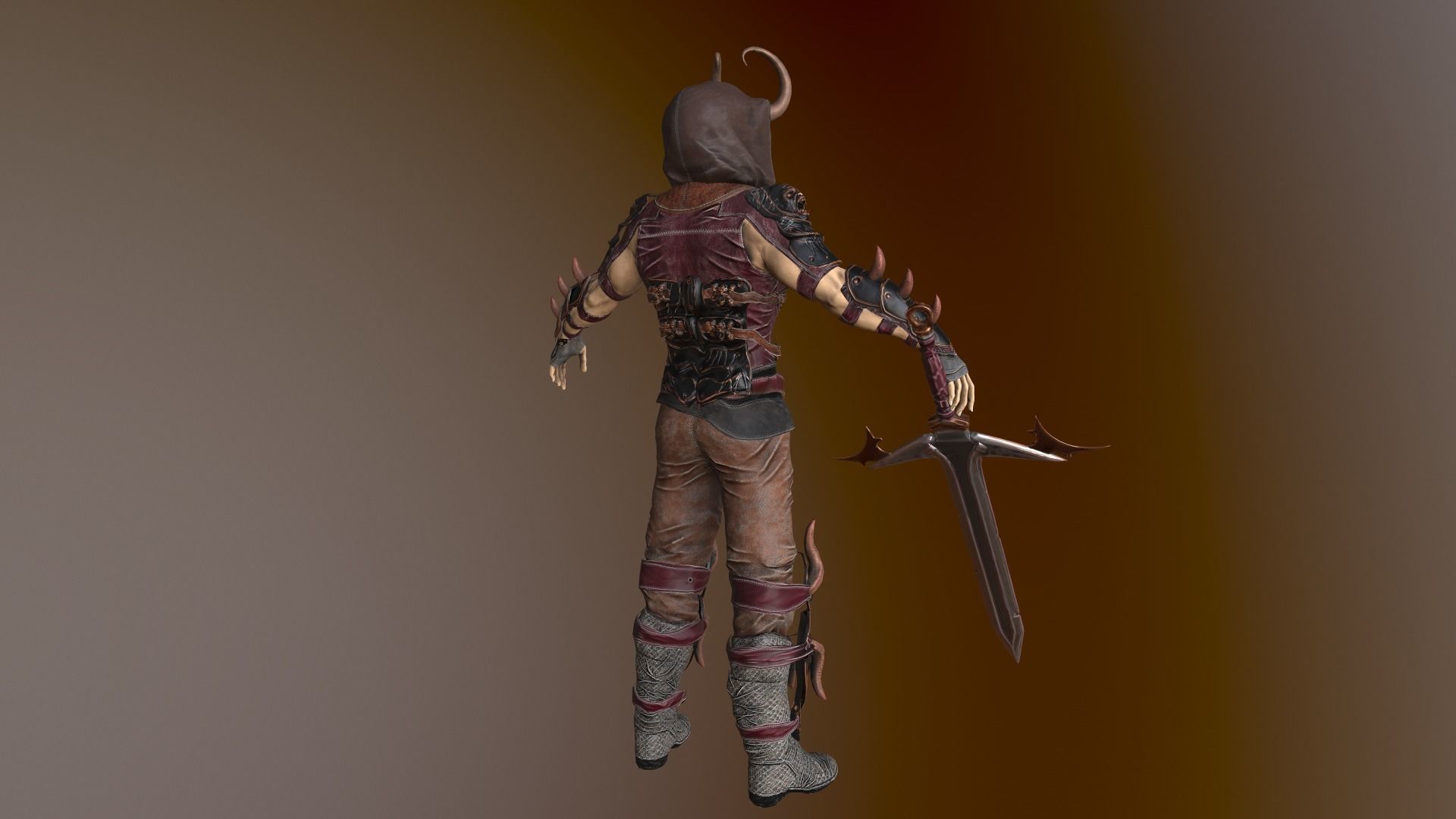 Fallen Druid Low-poly 3D model_6