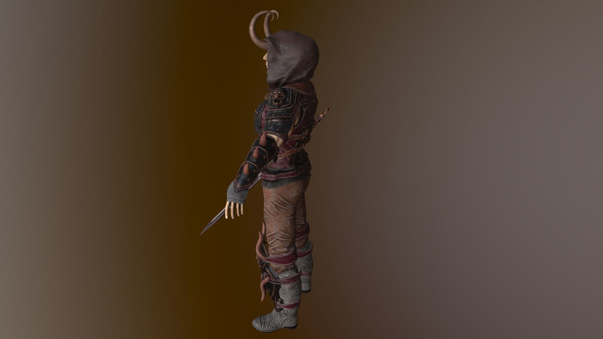 Fallen Druid Low-poly 3D model_4