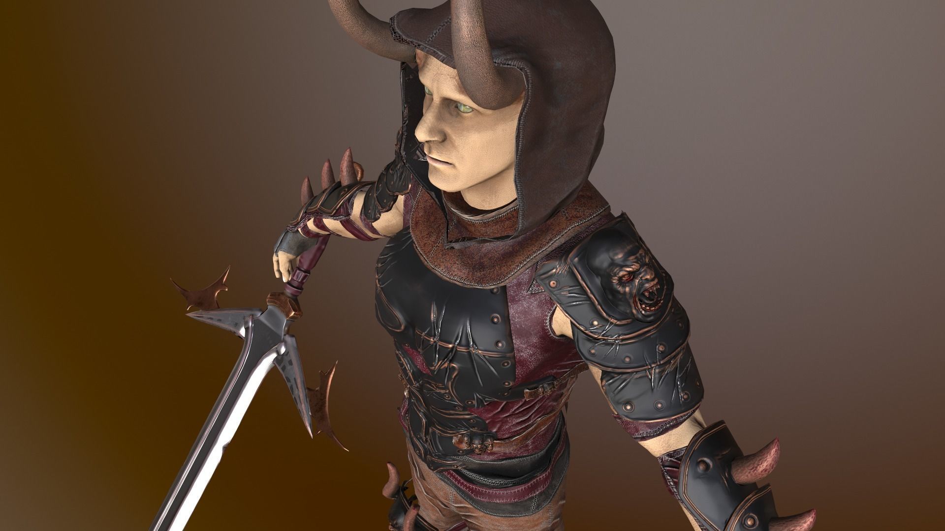 Fallen Druid Low-poly 3D model_9