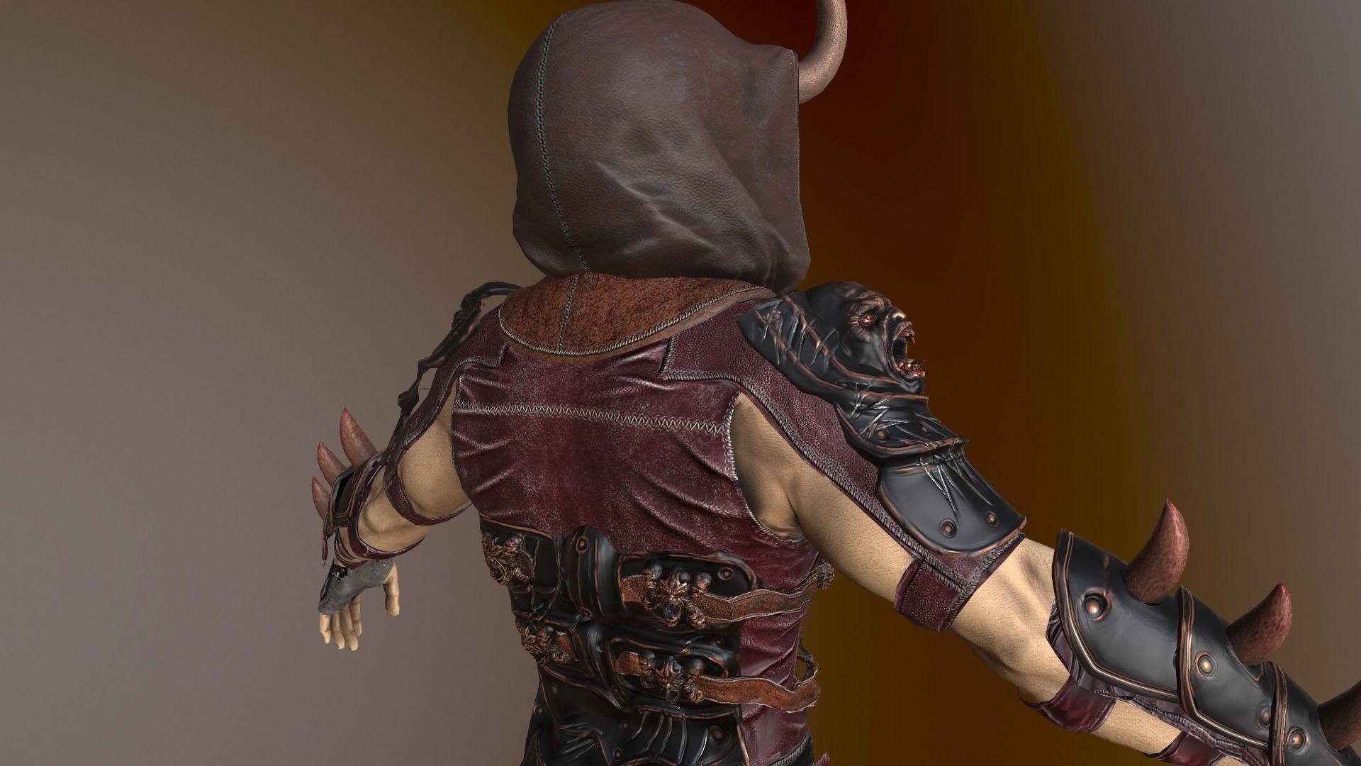 Fallen Druid Low-poly 3D model_7