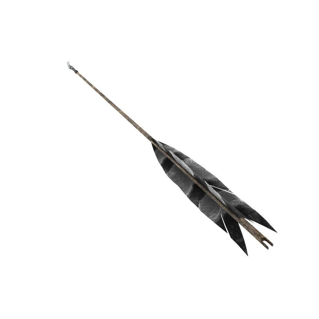 Arrow wooden spear 3D model_3