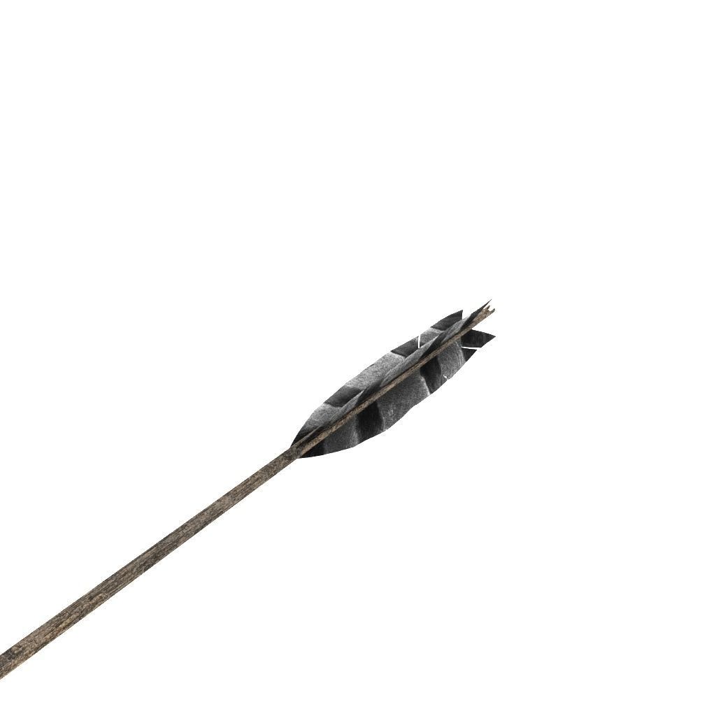 Arrow wooden spear 3D model_2