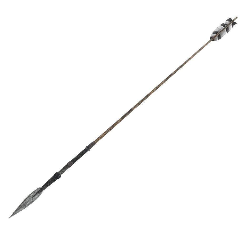 Arrow wooden spear 3D model_4