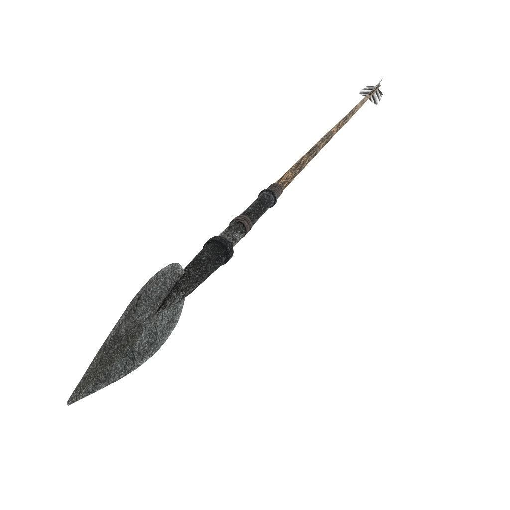 Arrow wooden spear 3D model_1