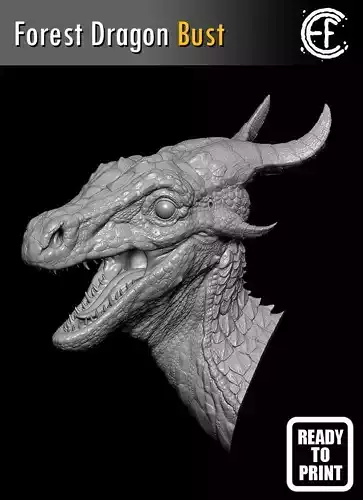 Forest Dragon Bust