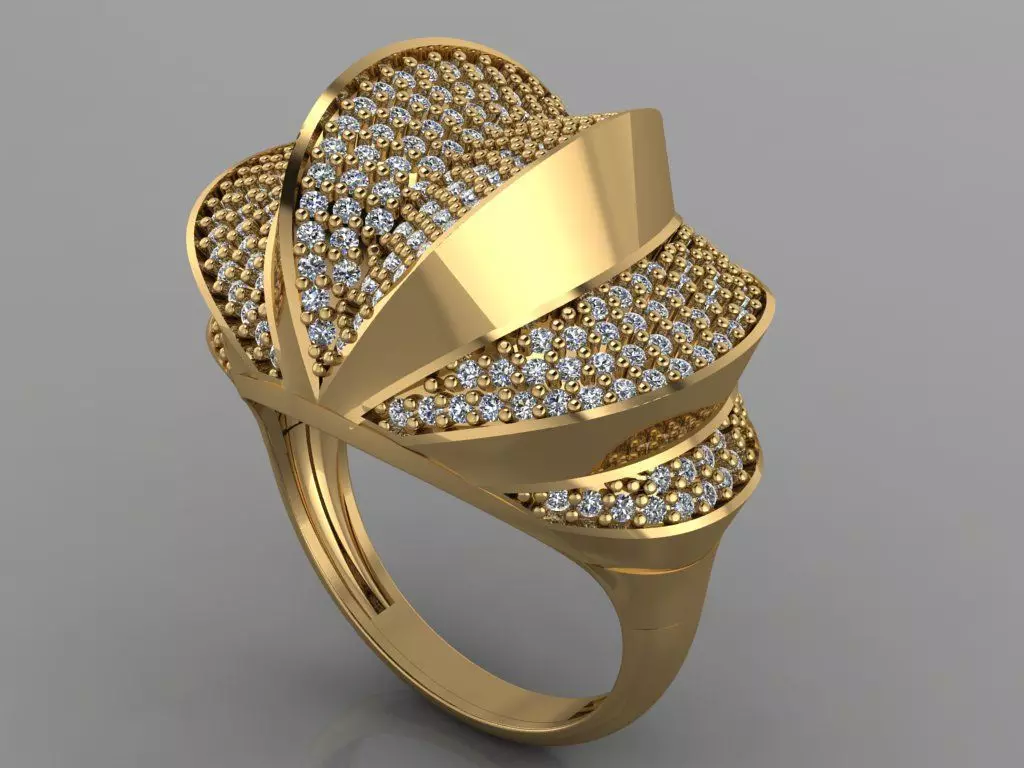 GC GOLD Y178- Diamond gold Ring 3D print model