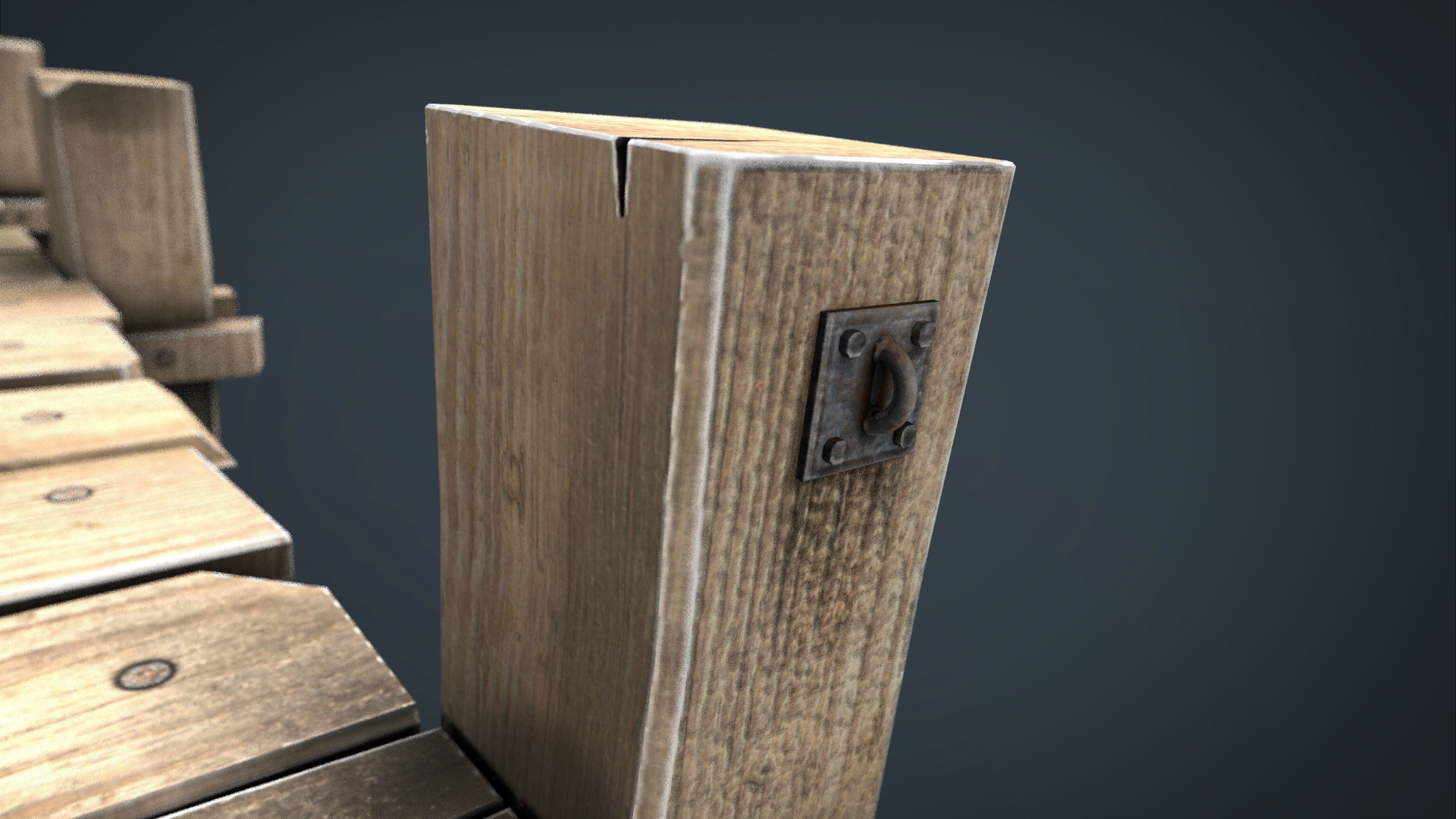 Wooden Pier  Low-poly 3D model_3