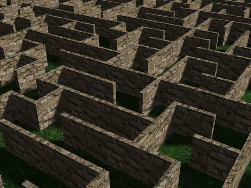 3d maze for your game project Low-poly 3D model_1