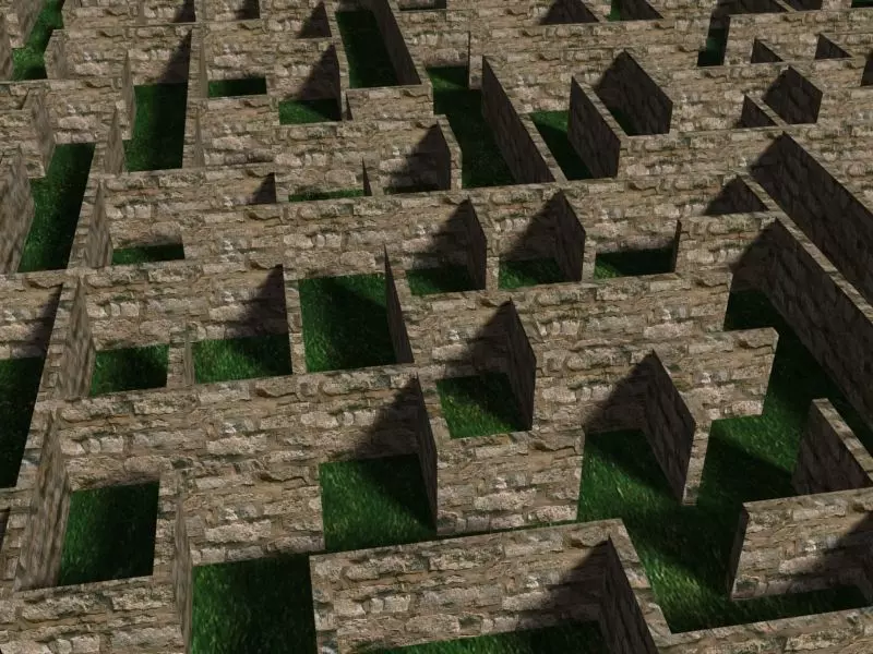 3d maze for your game project Low-poly 3D model_0