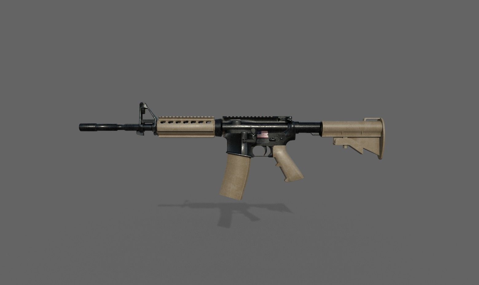 Assault rifle M4A1 Low-poly 3D model_12