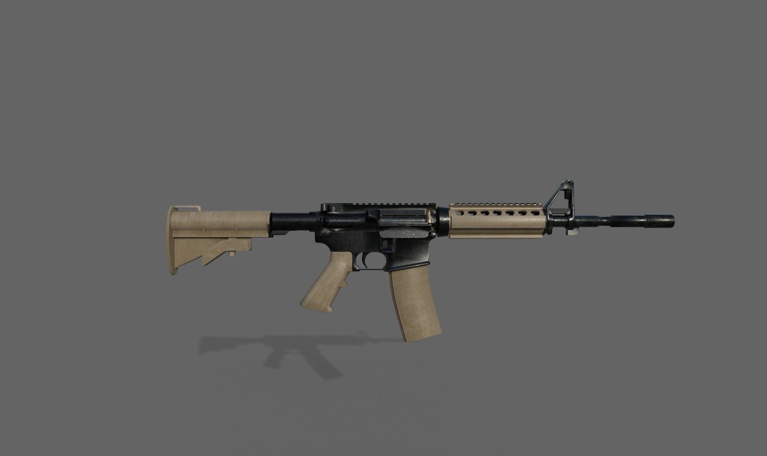 Assault rifle M4A1 Low-poly 3D model_10