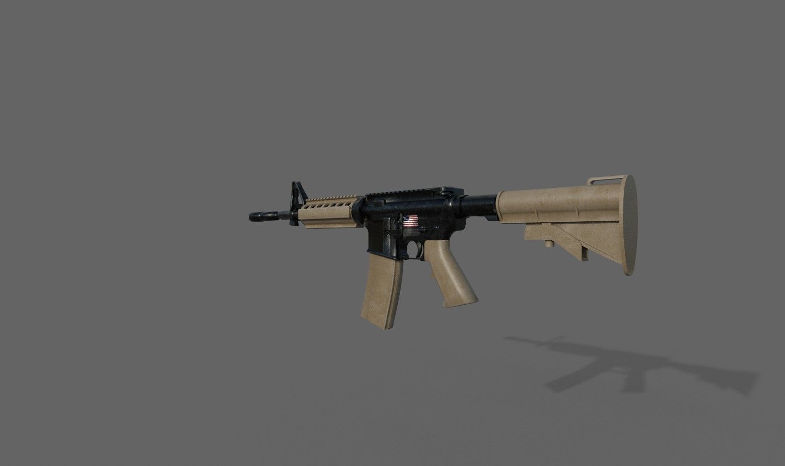 Assault rifle M4A1 Low-poly 3D model_8