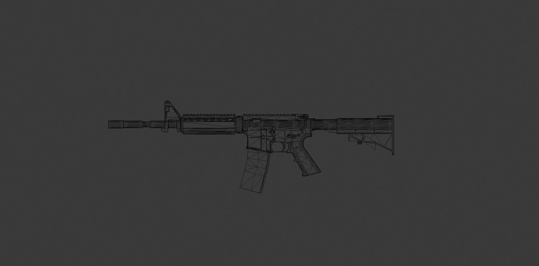 Assault rifle M4A1 Low-poly 3D model_5