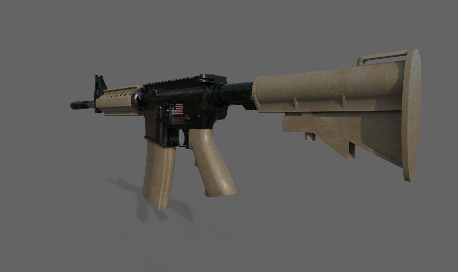 Assault rifle M4A1 Low-poly 3D model_13