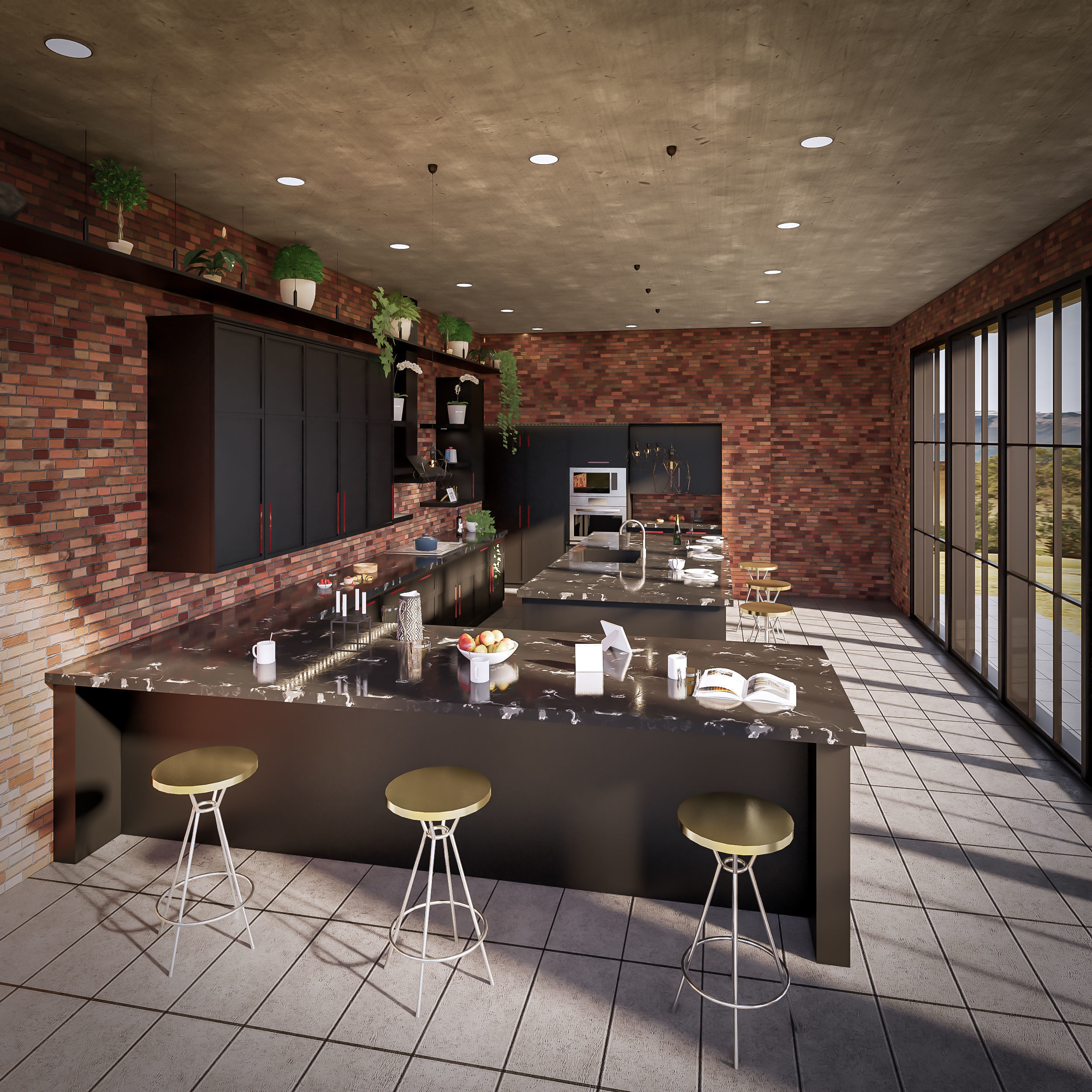 Full Parametric Kitchen Created in Revit 3D model 1 Low-poly 3D model_2