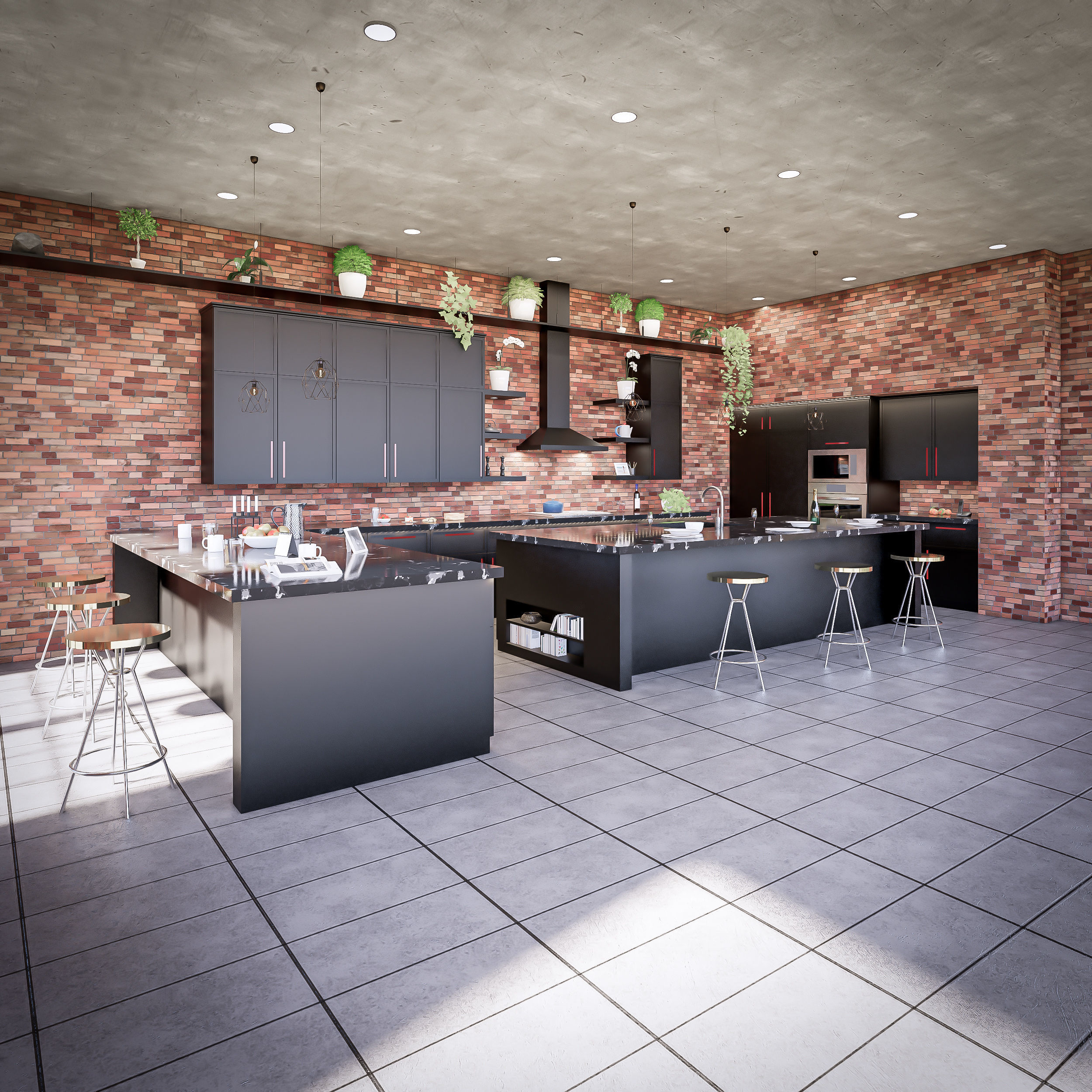 Full Parametric Kitchen Created in Revit 3D model 1 Low-poly 3D model_1