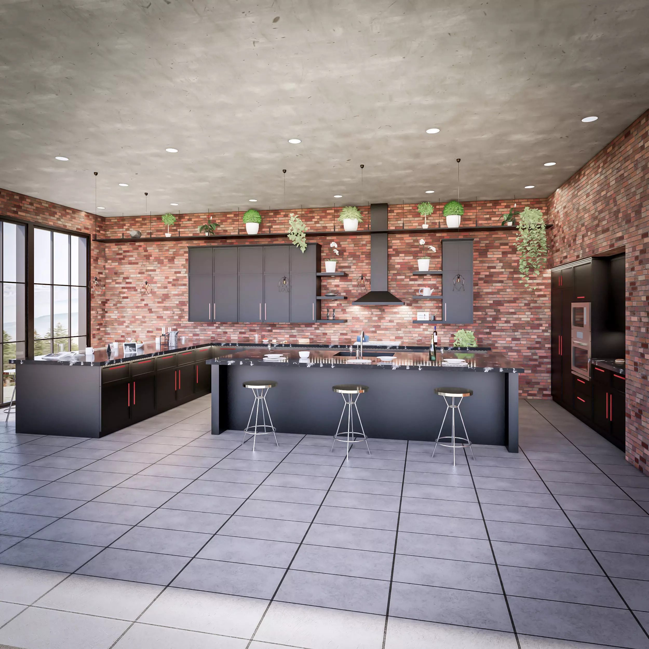 Full Parametric Kitchen Created in Revit 3D model 1 Low-poly 3D model_0