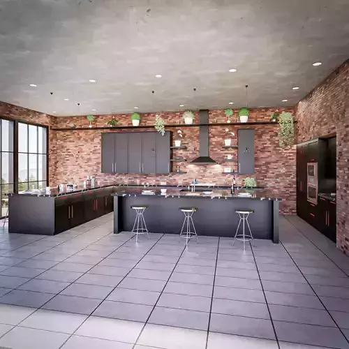 Full Parametric Kitchen Created in Revit 3D model 1 Low-poly 3D model