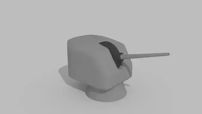 5 Inch US Navy Single Gun 3D model