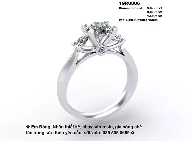 Diamond Ring Free 3D print model