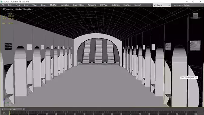 Russian Metro station model Low-poly 3D model