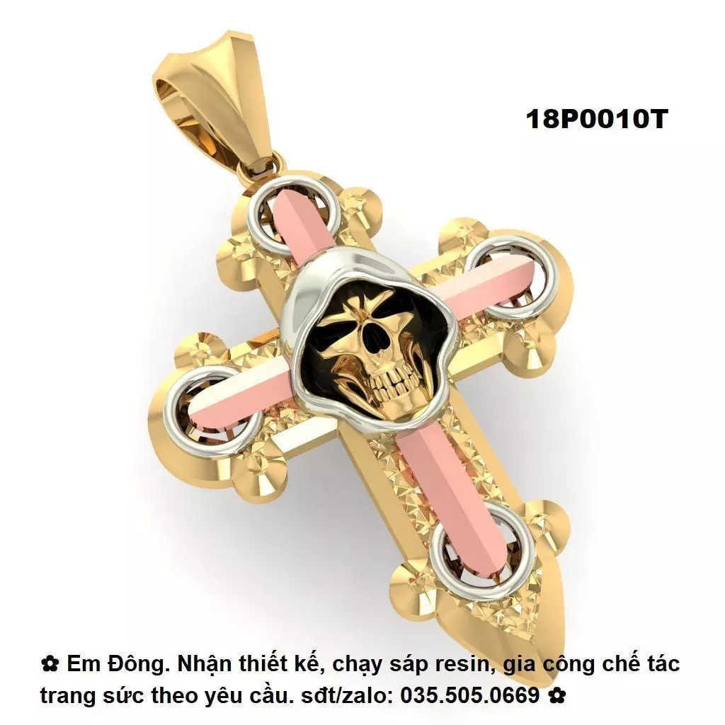 Skull pendant 3D print model_0