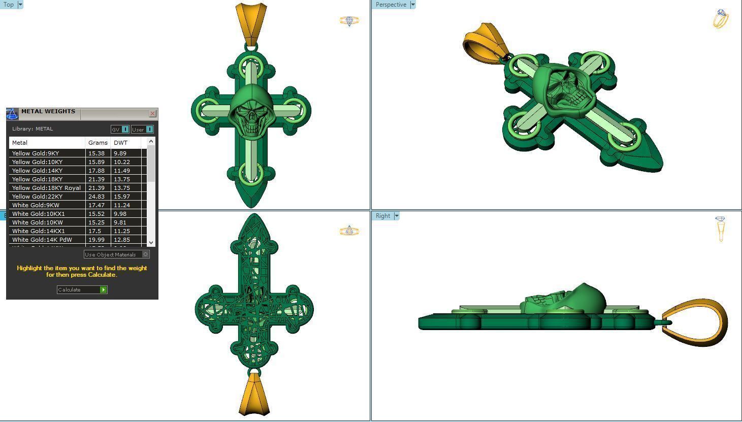 Skull pendant 3D print model_1