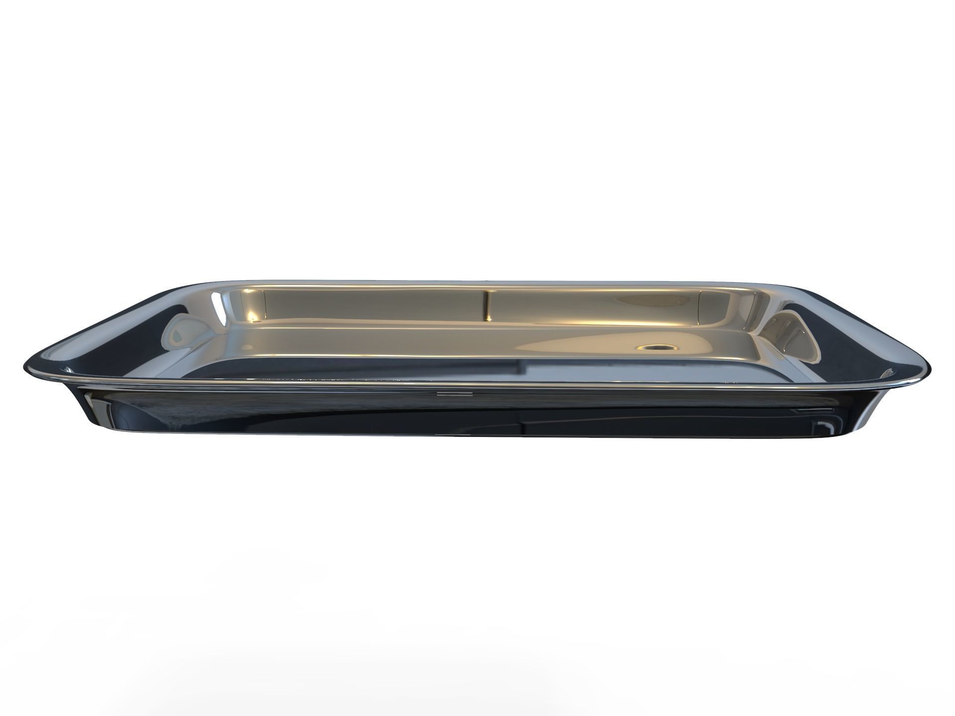 Tray 3d model silver with two compartments 3D model_5