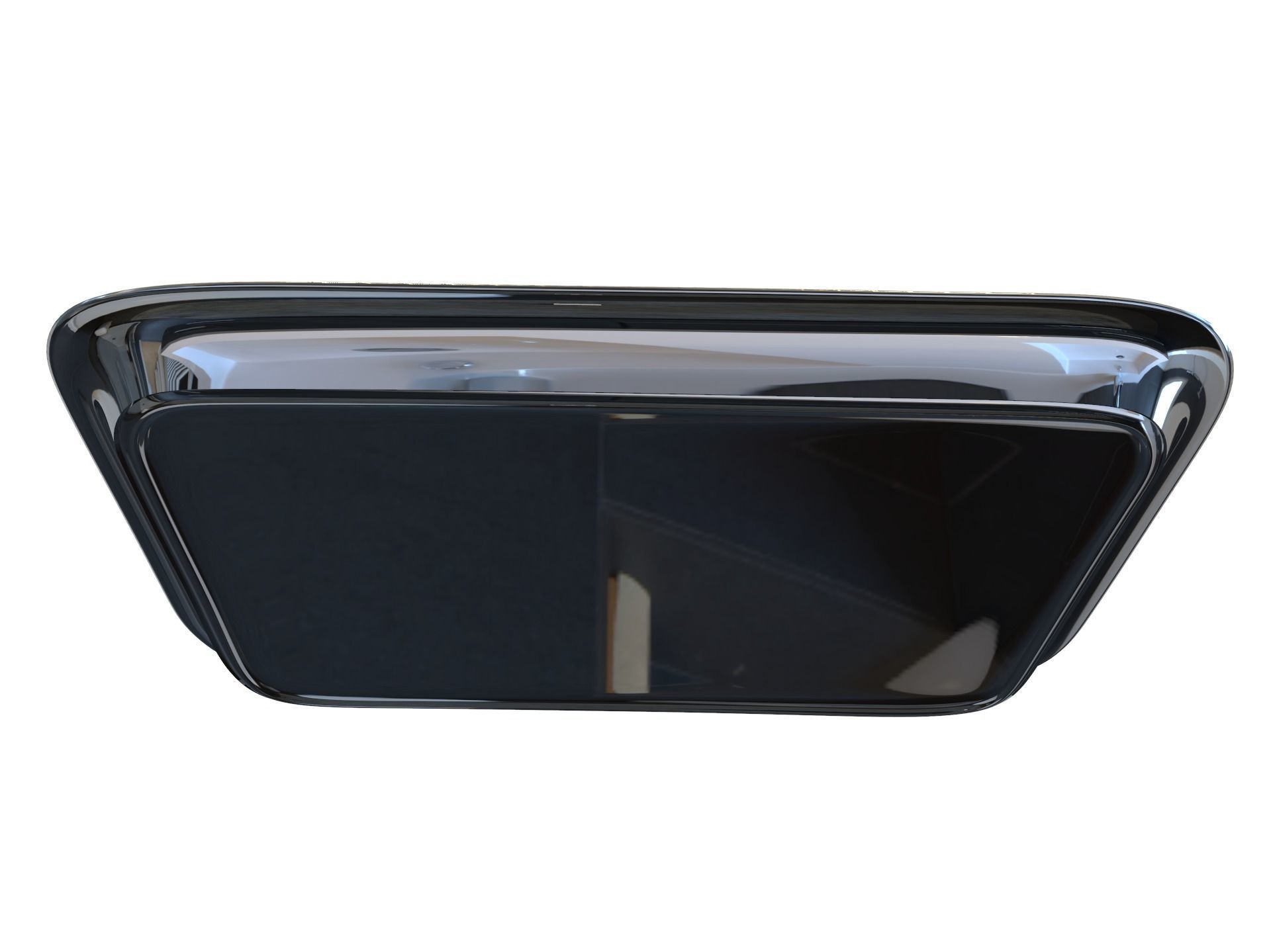 Tray 3d model silver with two compartments 3D model_3