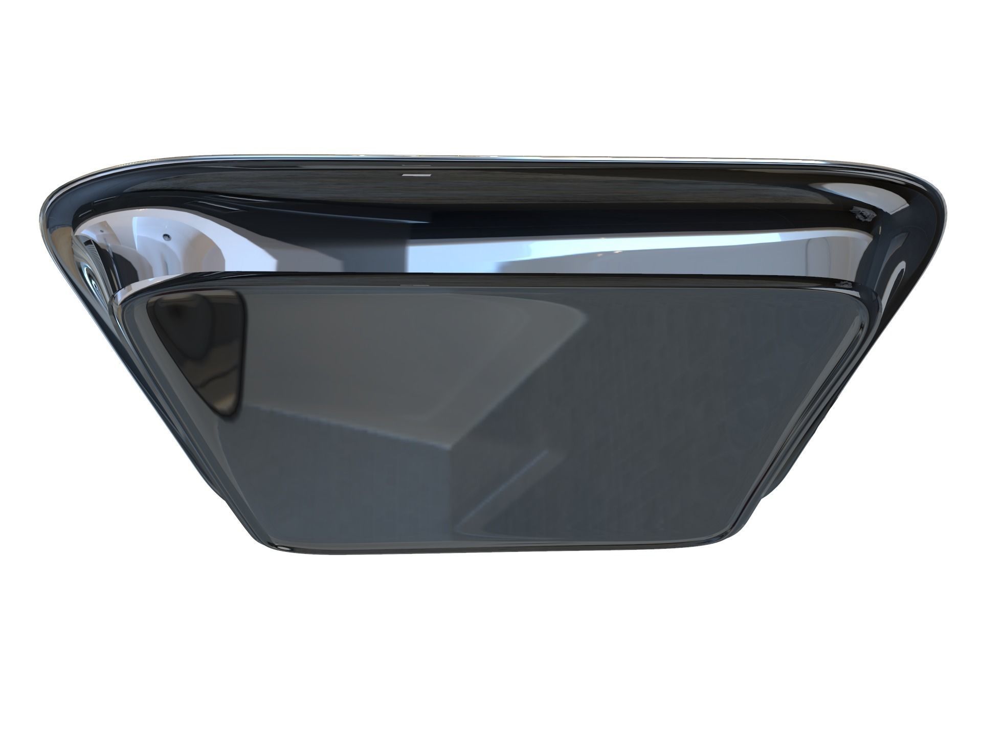 Tray 3d model silver with two compartments 3D model_4