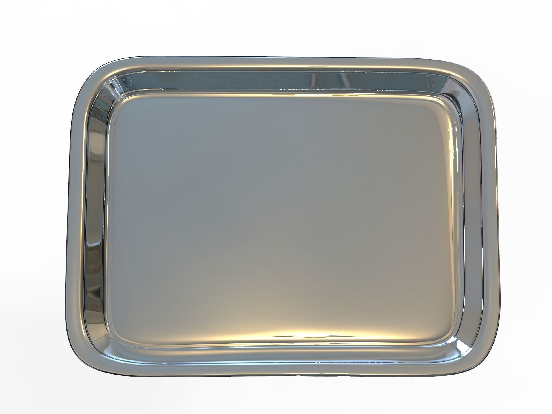 Tray 3d model silver with two compartments 3D model_6